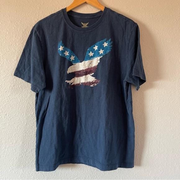 Faded Glory Other - Faded Glory Mens Blue Eagle USA American Flag Cotton Graphic T-Shirt Size Large